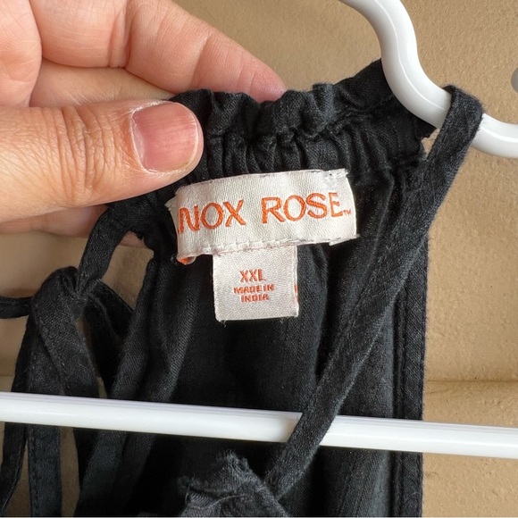 Knox Rose Black Women's Woven Halter Tank Top SZ XXL - Summer Casual - Picture 3 of 5